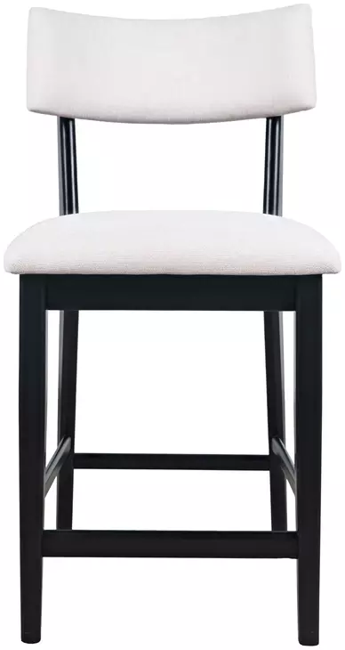 Beck White and Black Upholstered Counter Height Stool Set of 2
