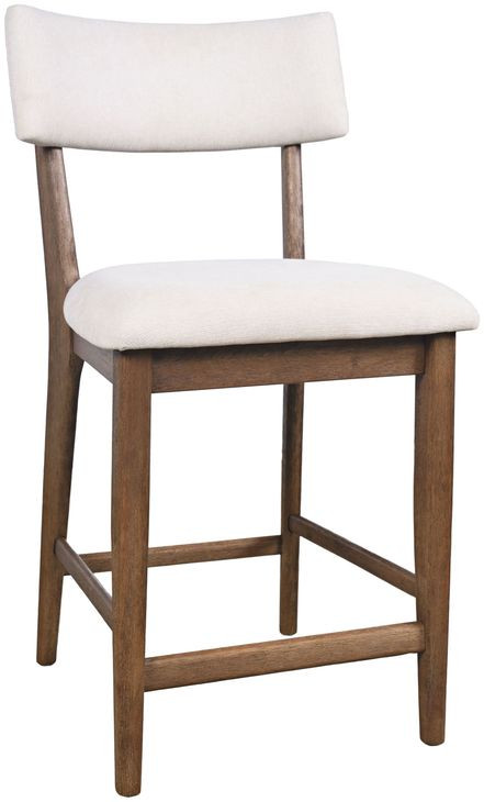 Beck White and Chestnut Upholstered Counter Height Stool Set of 2