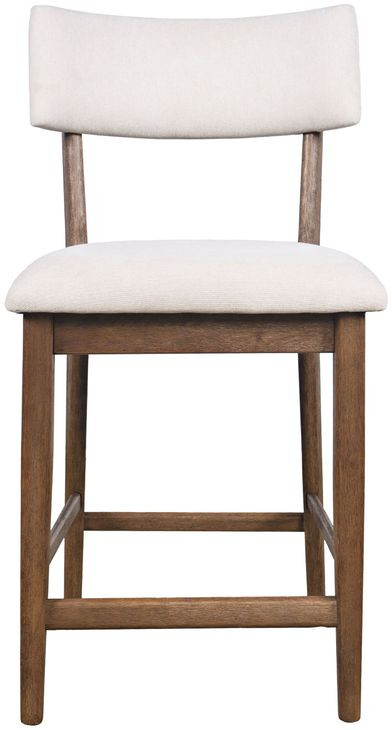Beck White and Chestnut Upholstered Counter Height Stool Set of 2