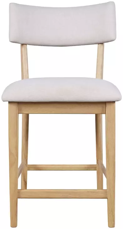 Beck White and Natural Upholstered Counter Height Stool Set of 2