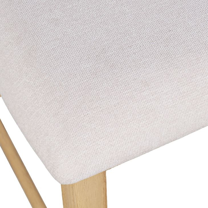 Beck White and Natural Upholstered Counter Height Stool Set of 2