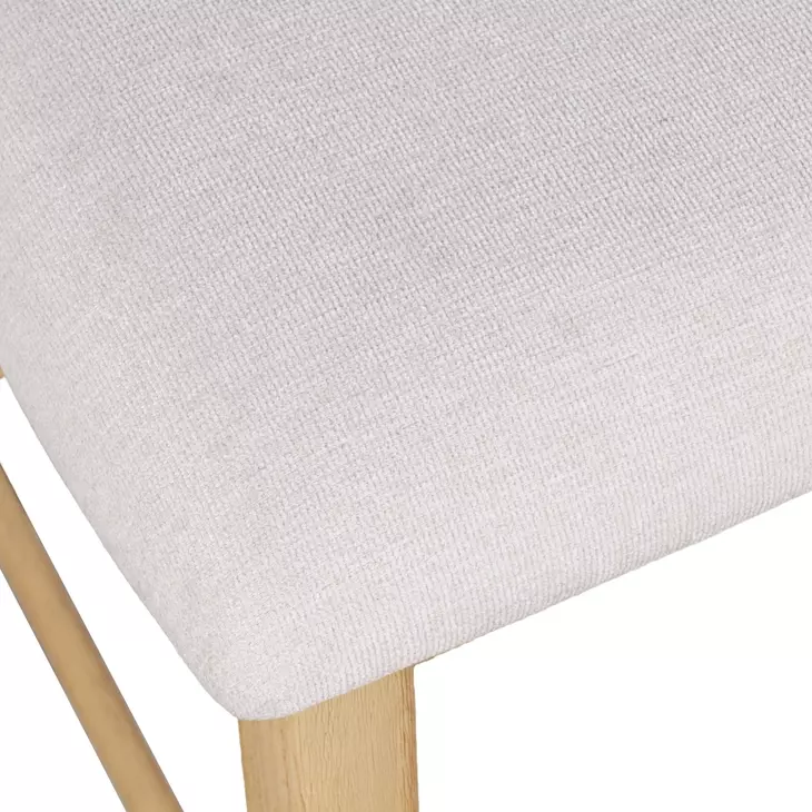Beck White and Natural Upholstered Counter Height Stool Set of 2