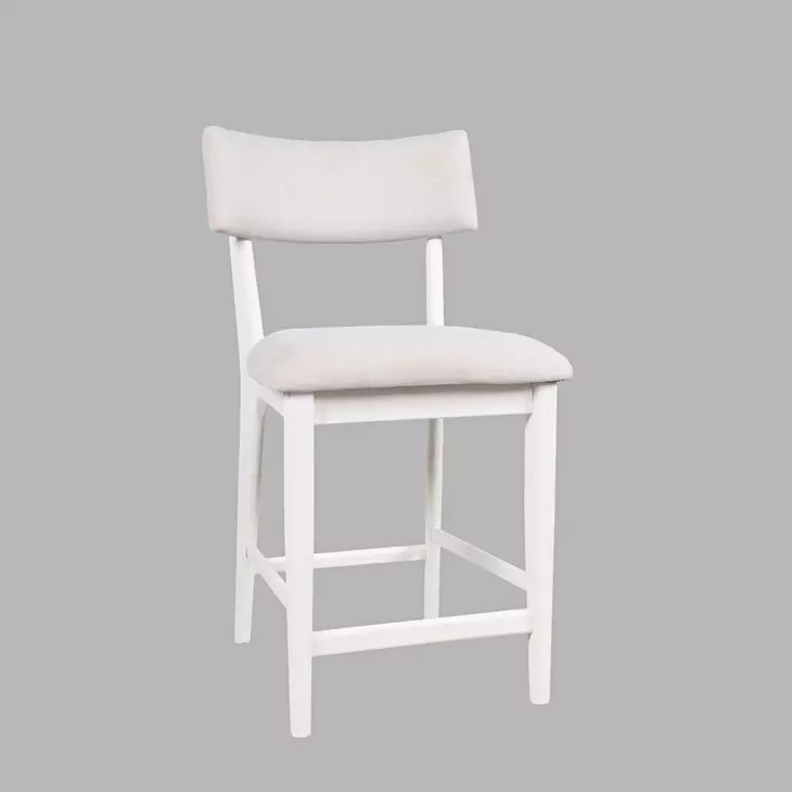 Beck White Upholstered Counter Height Stool Set of 2