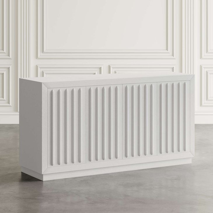 Maven White Fluted 4 Door Sideboard