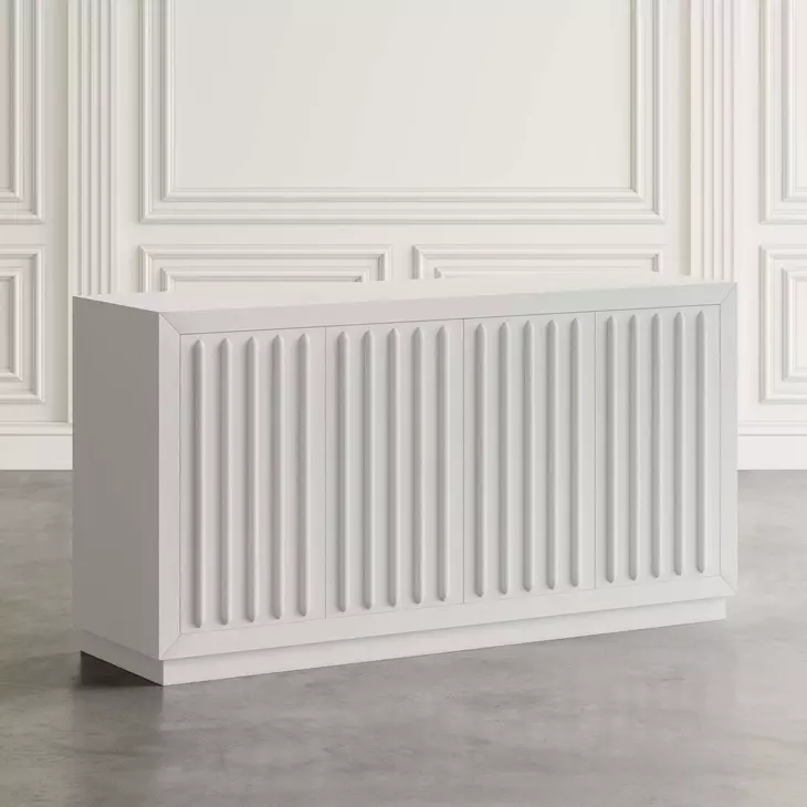 Maven White Fluted 4 Door Sideboard