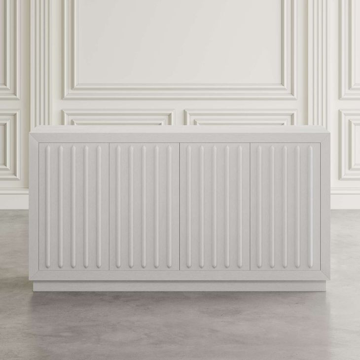 Maven White Fluted 4 Door Sideboard