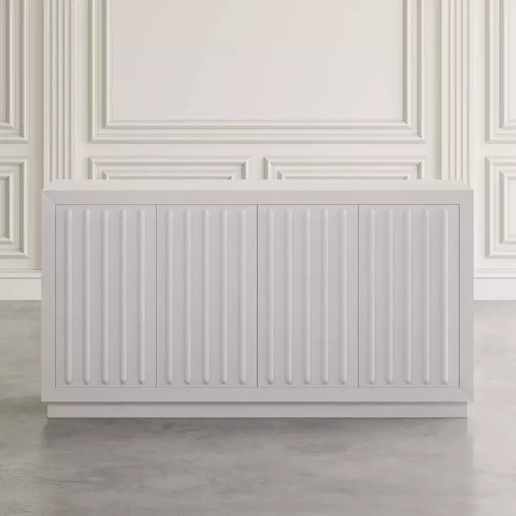 Maven White Fluted 4 Door Sideboard