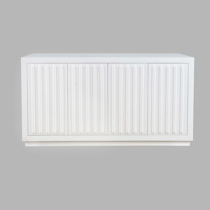 Maven White Fluted 4 Door Sideboard