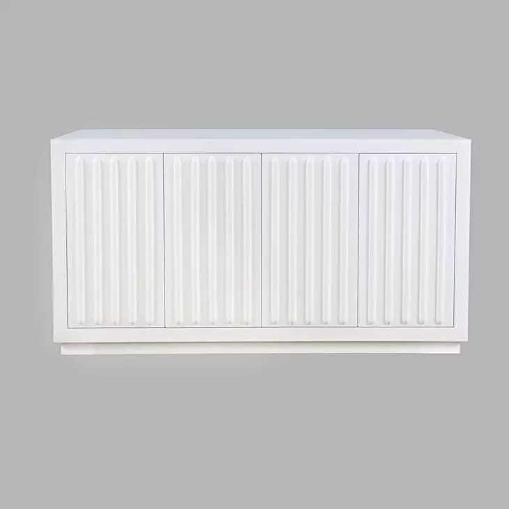 Maven White Fluted 4 Door Sideboard