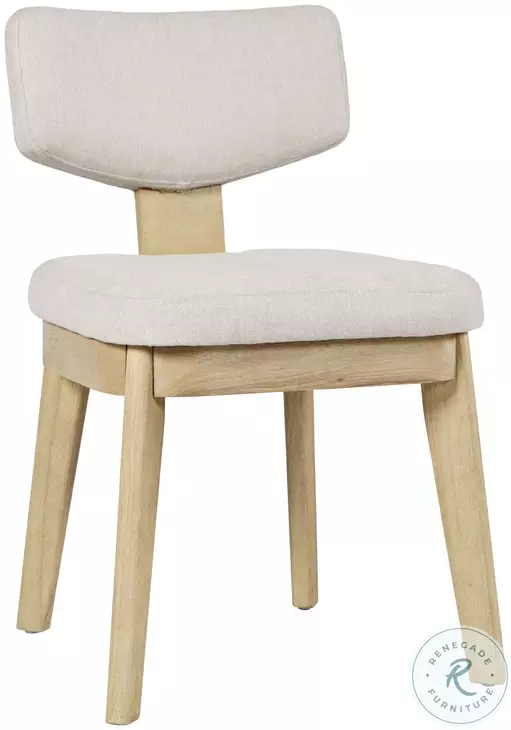 Tate Natural And Light Grey Upholstered Split Back Dining Chair Set Of 2