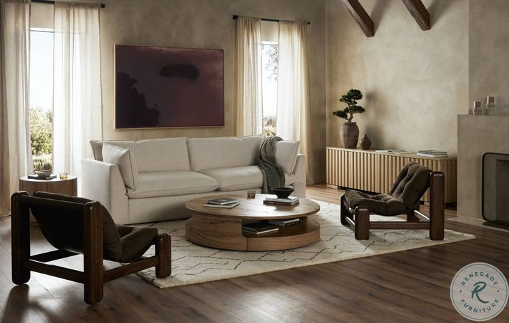 Matheus Natural Reclaimed French Oak Round Occassional Table Set