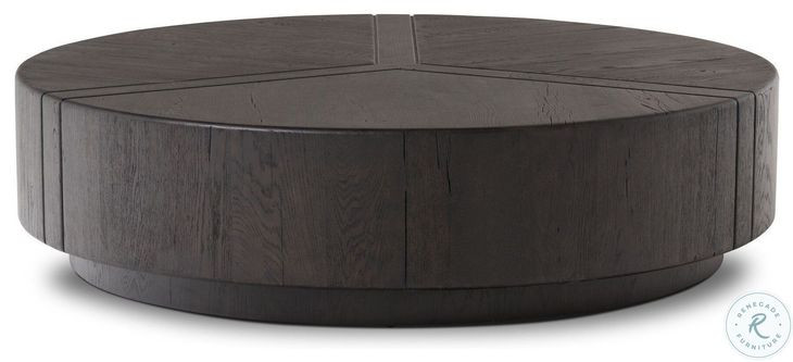 Renan Dark Espresso Reclaimed French Oak Round Coffee Table
