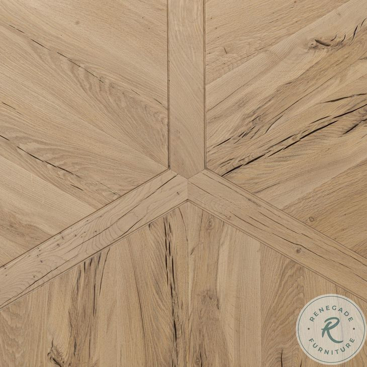 Renan Natural Reclaimed French Oak Round Occassional Table Set