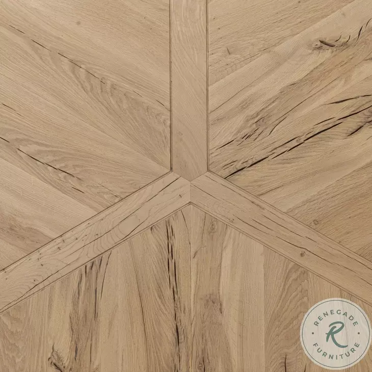 Renan Natural Reclaimed French Oak Round Occassional Table Set
