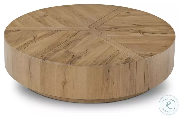 Renan Natural Reclaimed French Oak Round Occassional Table Set