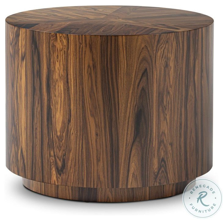 Renan Natural Morado Veneer Round End Table