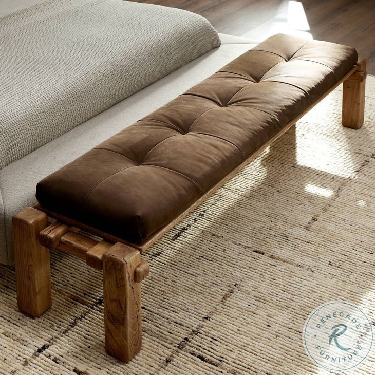 Marcia Nubuck Cigar 94" Accent Bench