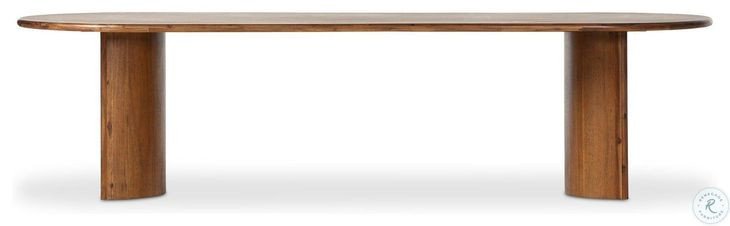 Paden Seasoned Brown Acacia 118" Oval Dining Table