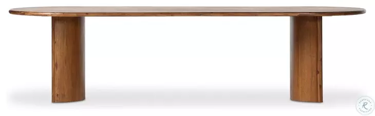 Paden Seasoned Brown Acacia 118" Oval Dining Table