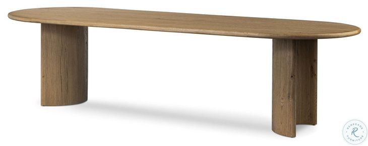 Paden Worn Oak Veneer 118" Oval Dining Table