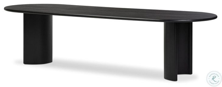 Paden Aged Black Acacia 118" Oval Dining Table