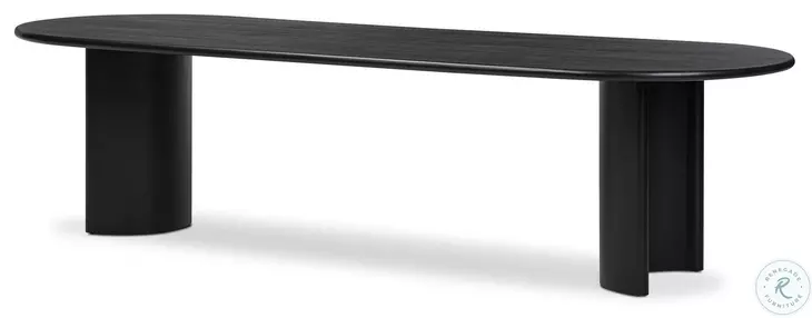 Paden Aged Black Acacia 118" Oval Dining Table