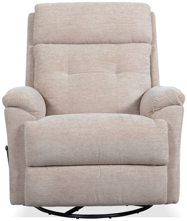 Sophisticated Oat Performance Fabric Swivel Gliding Recliner