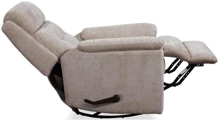 Sophisticated Oat Performance Fabric Swivel Gliding Recliner