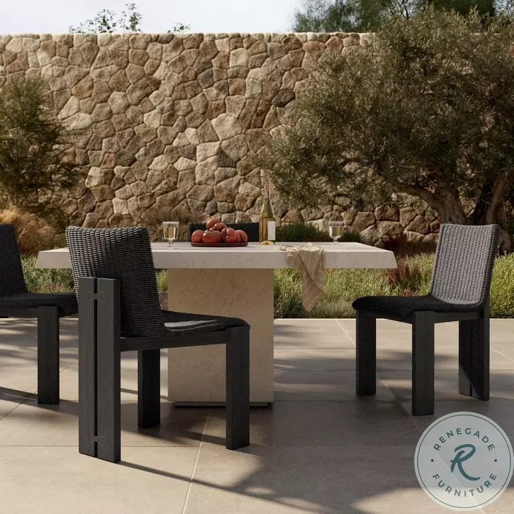 Roxy Faux Black Hyacinth Outdoor Dining Chair Set of 2