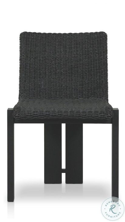Roxy Faux Black Hyacinth Outdoor Dining Chair Set of 2
