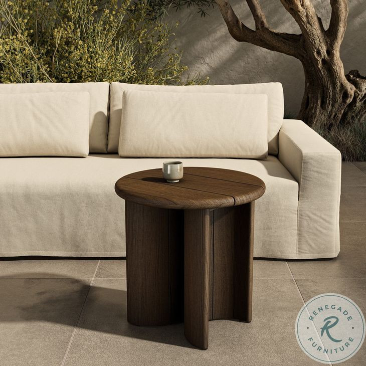 Paden Stained Toasted Brown Outdoor Round End Table