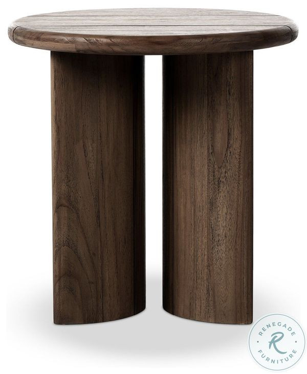 Paden Stained Toasted Brown Outdoor Round End Table