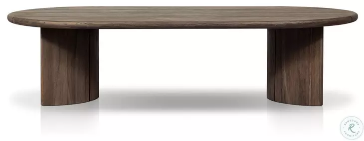 Paden Stained Toasted Brown Outdoor Oval Coffee Table