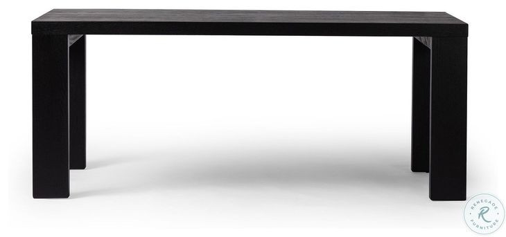 Millie Drifted Matte Black Veneer 72" Rectangular Dining Table
