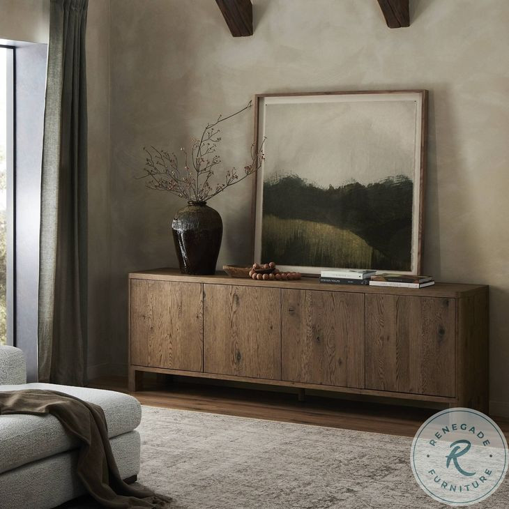 Noeline Resawn Worn Oak 4 Door Sideboard