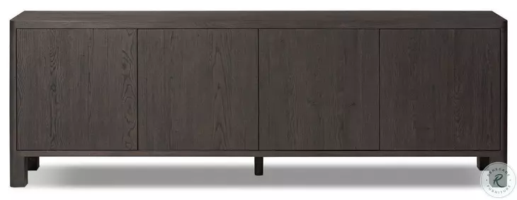 Noeline Cracked Smoked Black Veneer 4 Door Sideboard