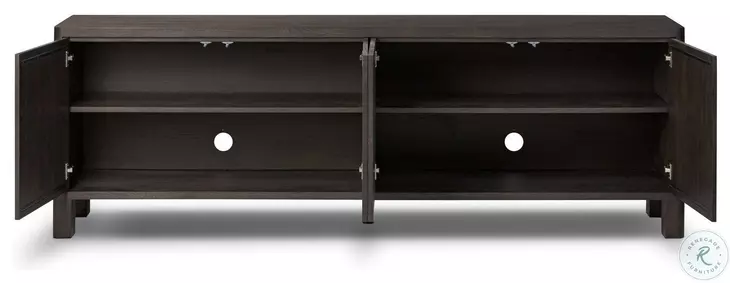 Noeline Cracked Smoked Black Veneer 4 Door Sideboard