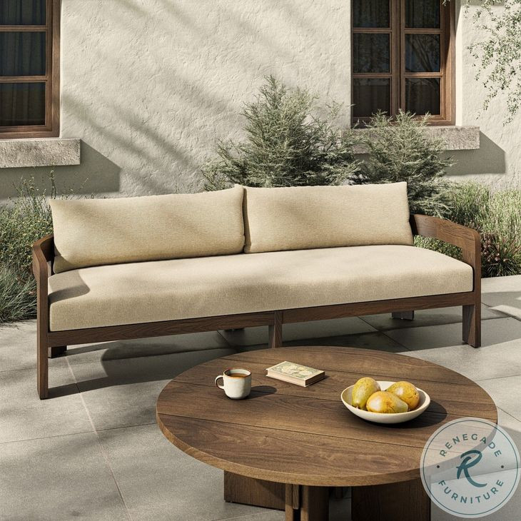 Jackson Ellor Beige 96" Upholstered Outdoor Sofa