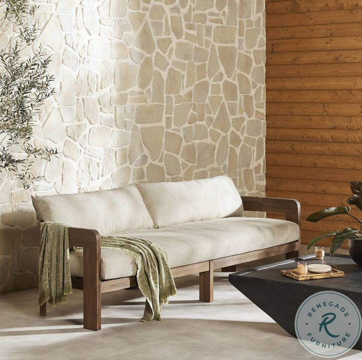 Jackson Ellor Beige 96" Upholstered Outdoor Sofa