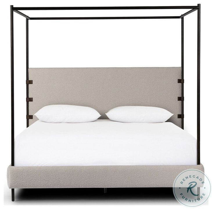 Anderson Knoll Natural Performance Fabric King Canopy Bed