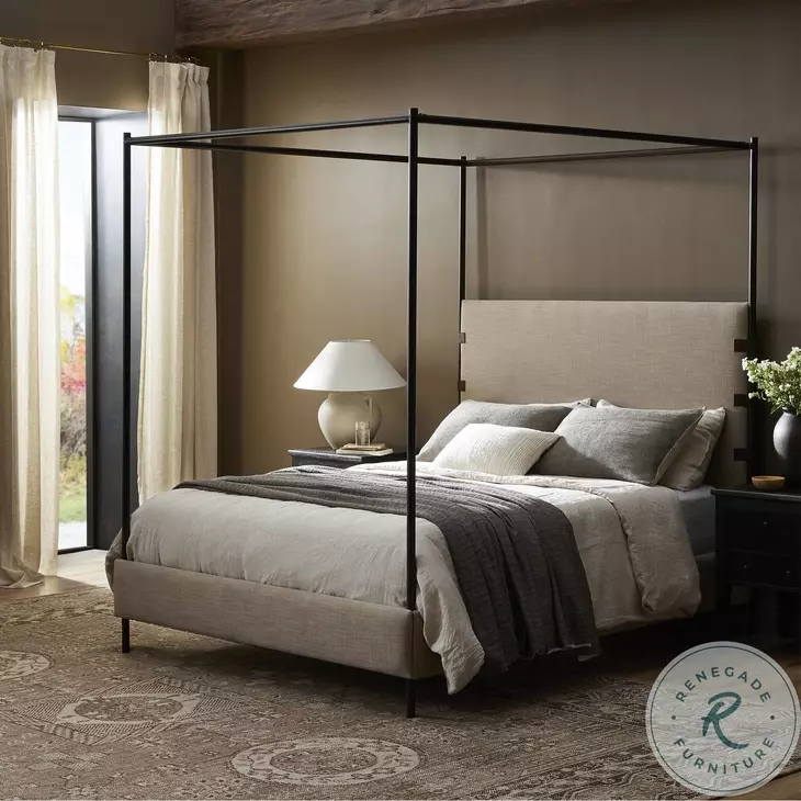 Anderson Palm Ecru Canopy Bed