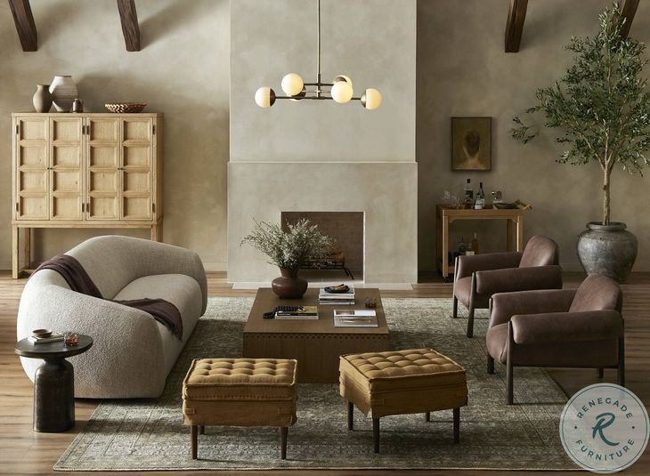 Channing Yuma Cream Performance Fabric Upholstered Living Room Set