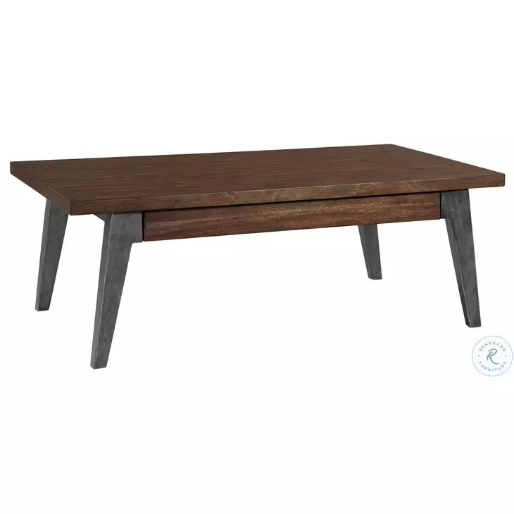 Monterey Point Deep Brown And Forged Metal Splayed Leg Large Coffee Table