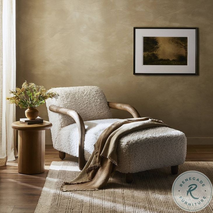 Aniston Andes Natural 34" Upholstered Chaise