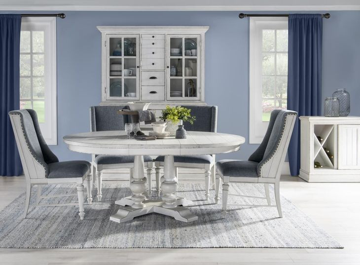 Cottage Park Aged White 72" Extendable Dining Table