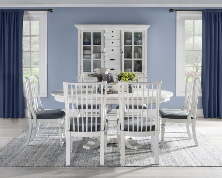 Cottage Park Aged White 72" Extendable Dining Table