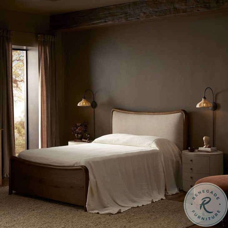 Dover Hockney Linen Performance Fabric King Upholstered Bed