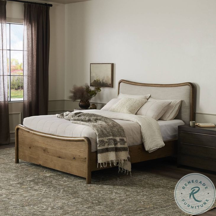 Dover Hockney Linen Performance Fabric King Upholstered Bed