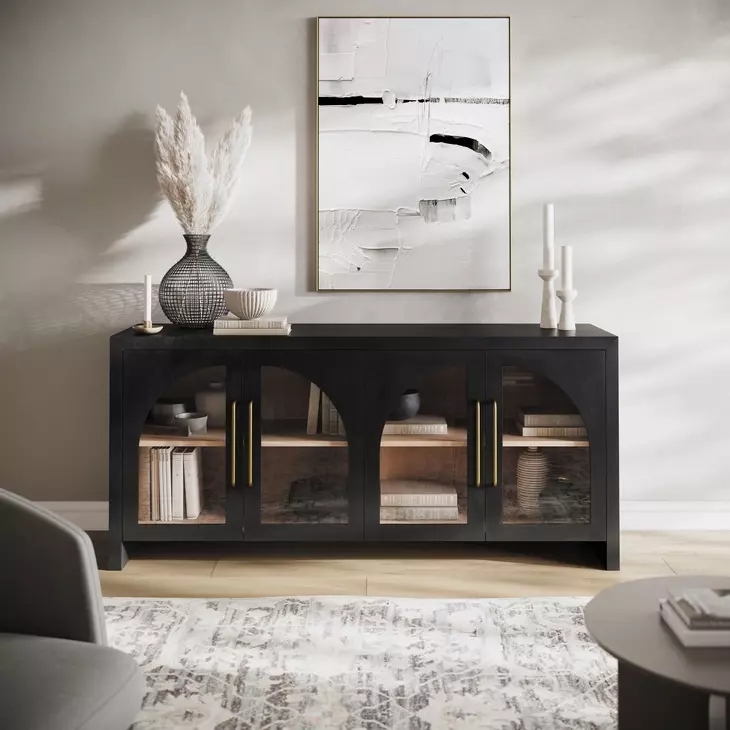 Archimedes Black 4 Door 70" Sideboard
