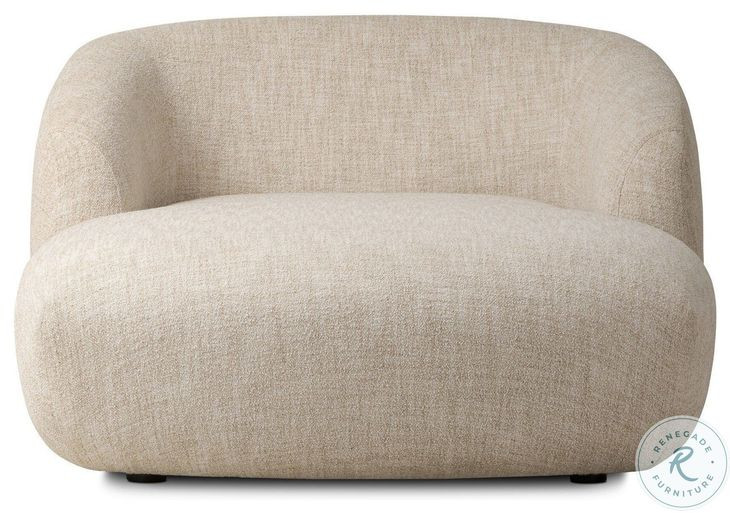 Channing Yuma Cream Performance Fabric 53" Upholstered Chaise
